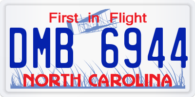 NC license plate DMB6944