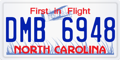 NC license plate DMB6948