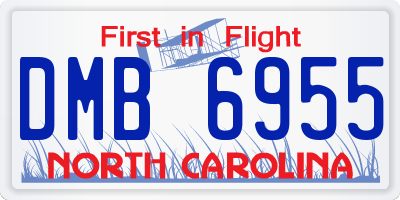 NC license plate DMB6955