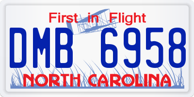 NC license plate DMB6958