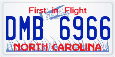 NC license plate DMB6966