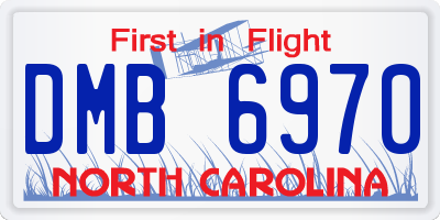 NC license plate DMB6970