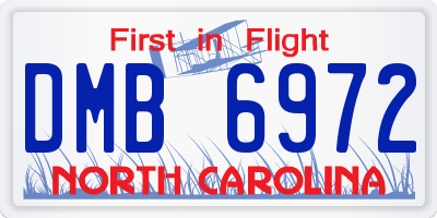 NC license plate DMB6972