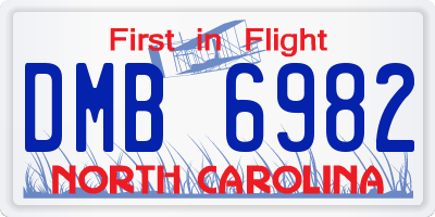 NC license plate DMB6982