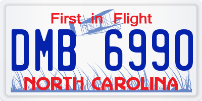 NC license plate DMB6990