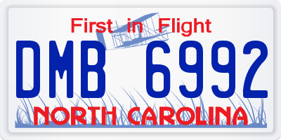 NC license plate DMB6992