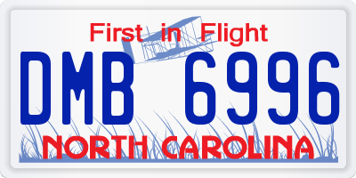 NC license plate DMB6996