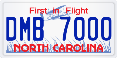 NC license plate DMB7000