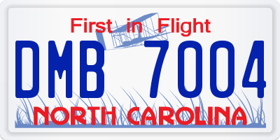 NC license plate DMB7004