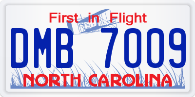 NC license plate DMB7009