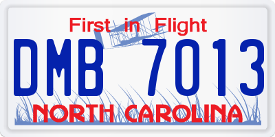 NC license plate DMB7013