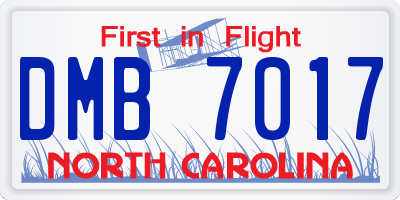 NC license plate DMB7017