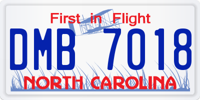NC license plate DMB7018