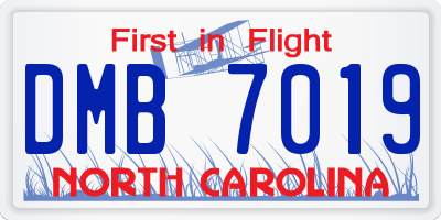 NC license plate DMB7019