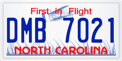 NC license plate DMB7021