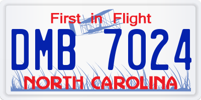 NC license plate DMB7024