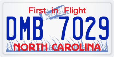 NC license plate DMB7029