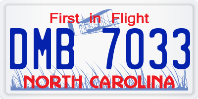 NC license plate DMB7033