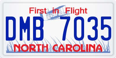 NC license plate DMB7035