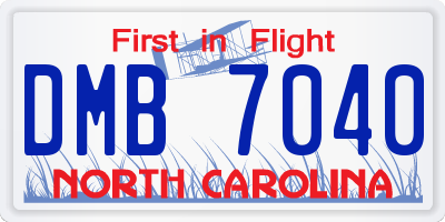 NC license plate DMB7040