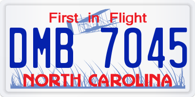 NC license plate DMB7045