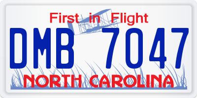 NC license plate DMB7047