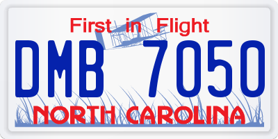 NC license plate DMB7050