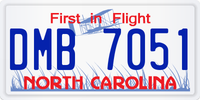 NC license plate DMB7051