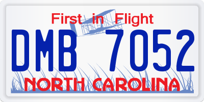 NC license plate DMB7052