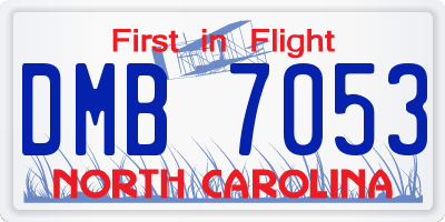 NC license plate DMB7053