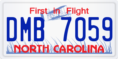 NC license plate DMB7059