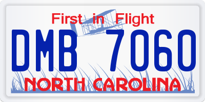 NC license plate DMB7060