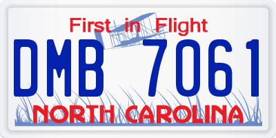 NC license plate DMB7061