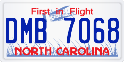 NC license plate DMB7068