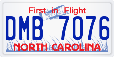 NC license plate DMB7076