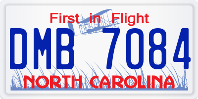 NC license plate DMB7084