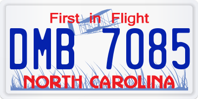 NC license plate DMB7085