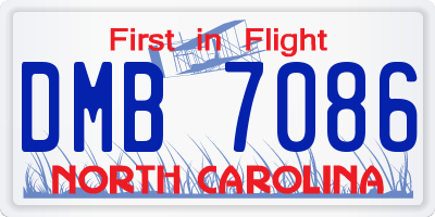 NC license plate DMB7086