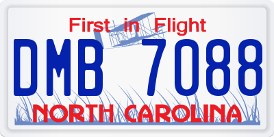 NC license plate DMB7088