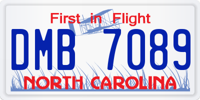 NC license plate DMB7089