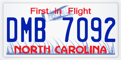 NC license plate DMB7092