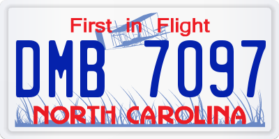 NC license plate DMB7097