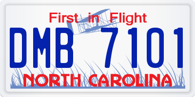 NC license plate DMB7101