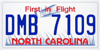 NC license plate DMB7109