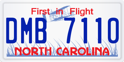 NC license plate DMB7110