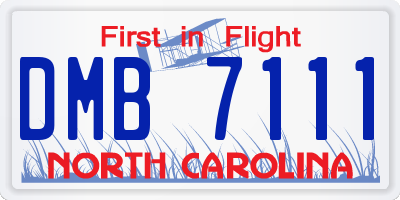 NC license plate DMB7111