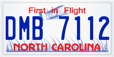 NC license plate DMB7112