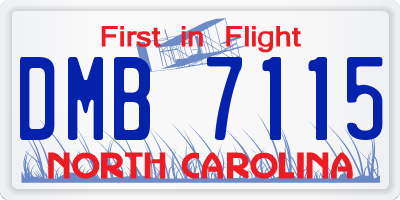 NC license plate DMB7115