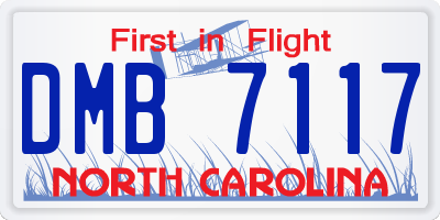 NC license plate DMB7117