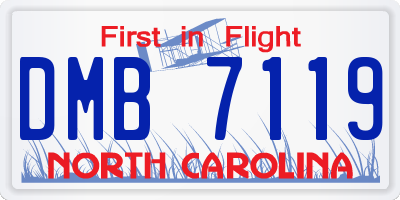 NC license plate DMB7119